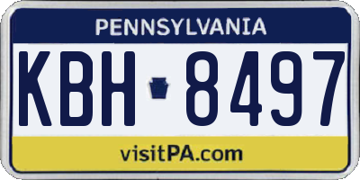 PA license plate KBH8497