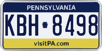 PA license plate KBH8498
