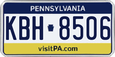 PA license plate KBH8506