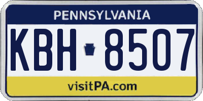PA license plate KBH8507