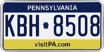 PA license plate KBH8508