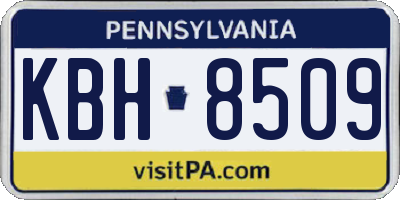PA license plate KBH8509