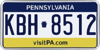 PA license plate KBH8512