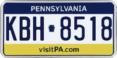 PA license plate KBH8518