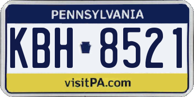 PA license plate KBH8521
