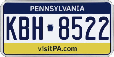 PA license plate KBH8522