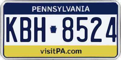 PA license plate KBH8524