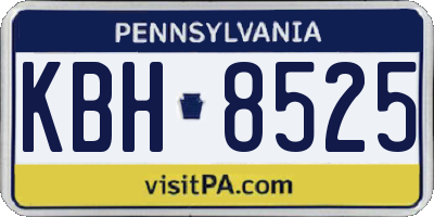 PA license plate KBH8525