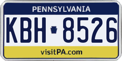 PA license plate KBH8526