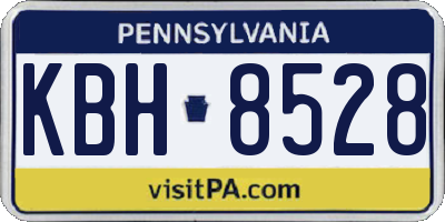 PA license plate KBH8528