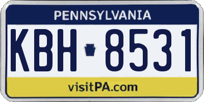 PA license plate KBH8531