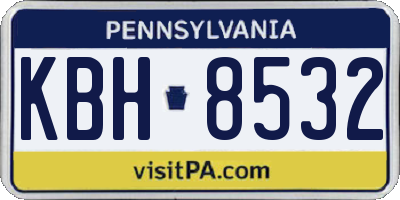 PA license plate KBH8532