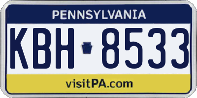 PA license plate KBH8533