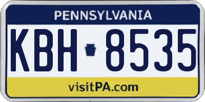 PA license plate KBH8535