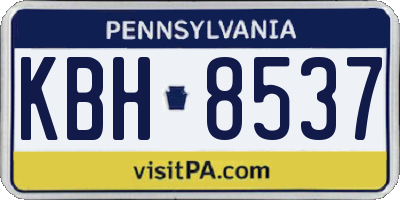 PA license plate KBH8537