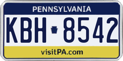 PA license plate KBH8542