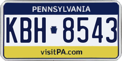 PA license plate KBH8543