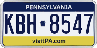 PA license plate KBH8547