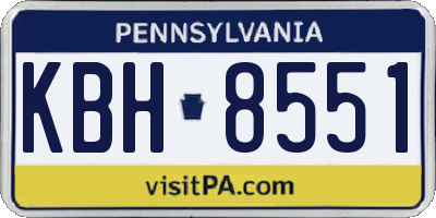 PA license plate KBH8551