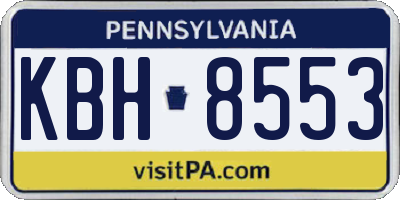 PA license plate KBH8553