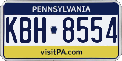 PA license plate KBH8554