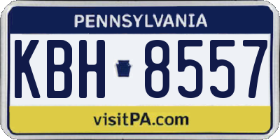 PA license plate KBH8557