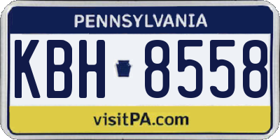 PA license plate KBH8558