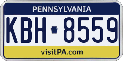PA license plate KBH8559