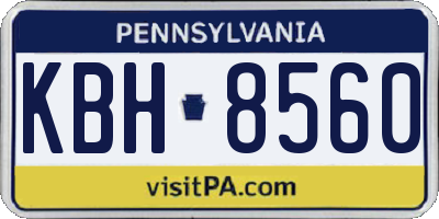 PA license plate KBH8560