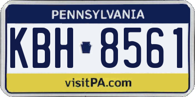 PA license plate KBH8561