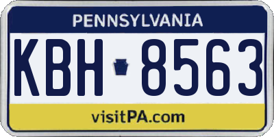 PA license plate KBH8563