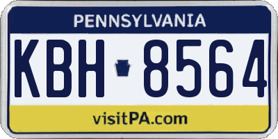 PA license plate KBH8564