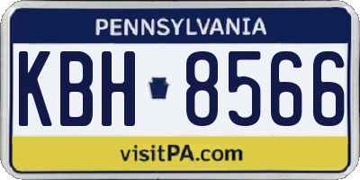 PA license plate KBH8566