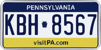 PA license plate KBH8567
