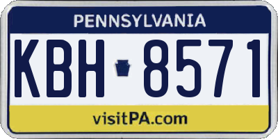 PA license plate KBH8571