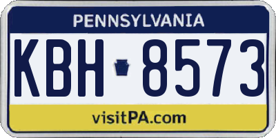 PA license plate KBH8573