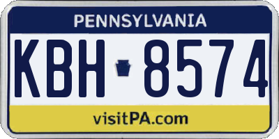 PA license plate KBH8574