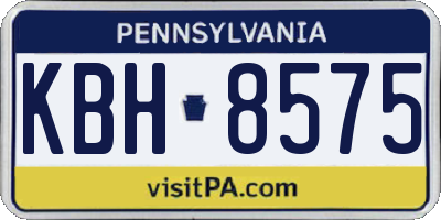 PA license plate KBH8575