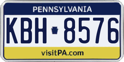 PA license plate KBH8576