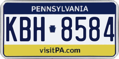 PA license plate KBH8584