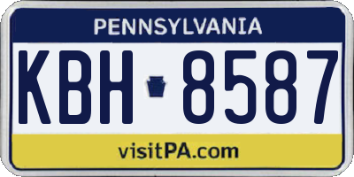 PA license plate KBH8587