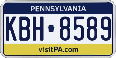 PA license plate KBH8589