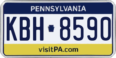 PA license plate KBH8590