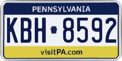 PA license plate KBH8592