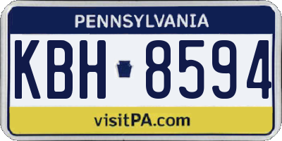 PA license plate KBH8594