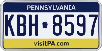 PA license plate KBH8597
