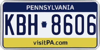 PA license plate KBH8606