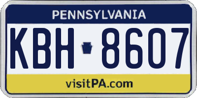 PA license plate KBH8607