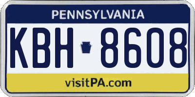 PA license plate KBH8608
