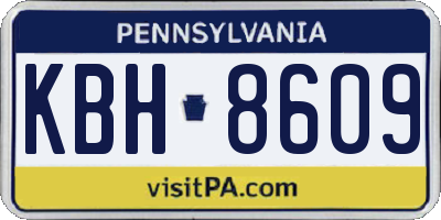 PA license plate KBH8609